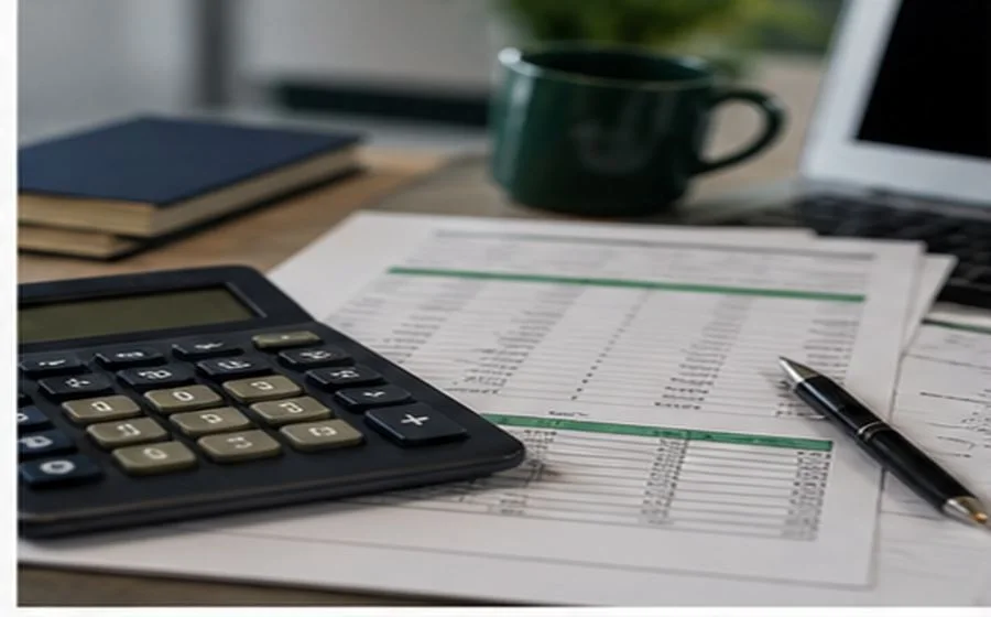 A calculator and paperwork ready for financial planning.